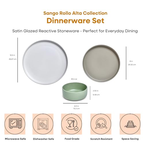 12 Piece Stoneware Dinnerware Set for 4