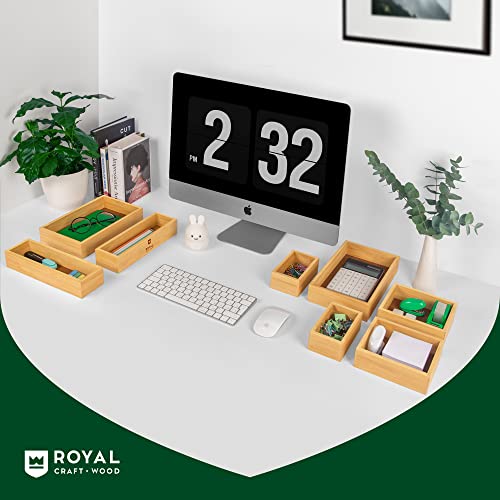 Bamboo Jewelry Organizer Box & Chests Set (8 Count)