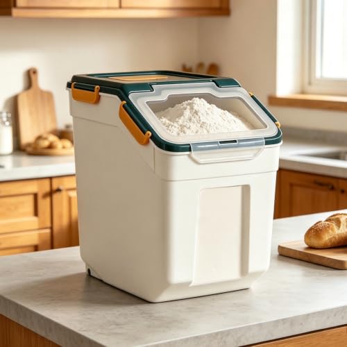 50 lb Large Food Grade Container for Rice Flour Sugar (4 Count)