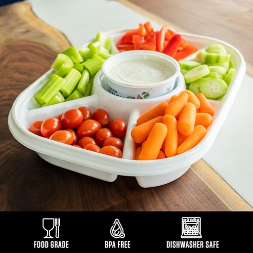 Jumbo Divided Serving Tray with Lid
