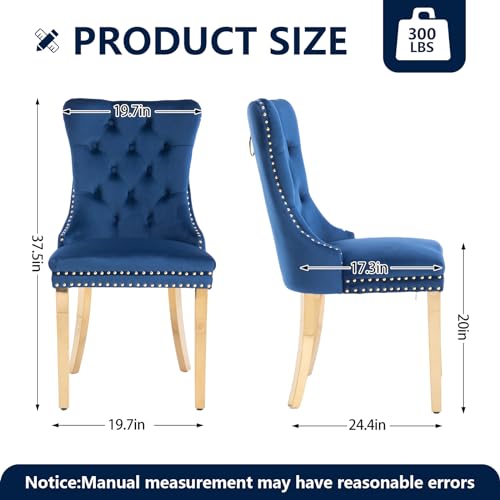 Blue Velvet Dining Chairs Set of 2 (2 Count)