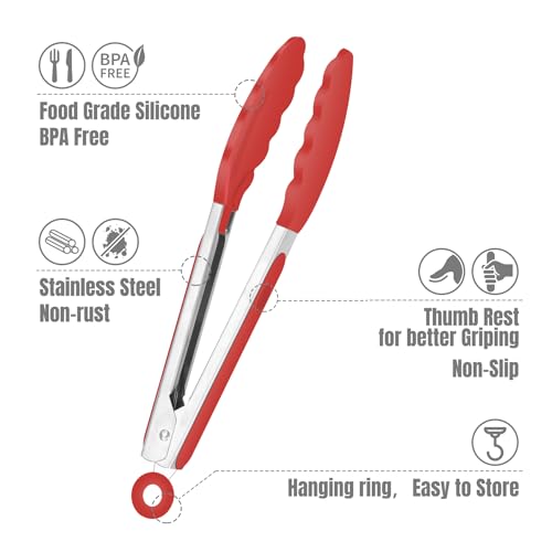 Mini Silicone Kitchen Tongs for Cooking