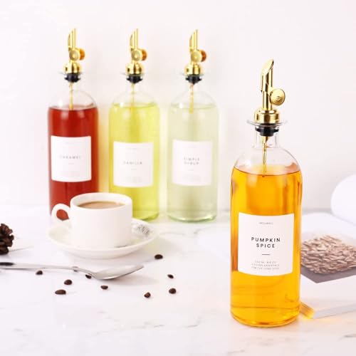 Oil and Vinegar Dispenser with Metal Pour Spout (4 Count)