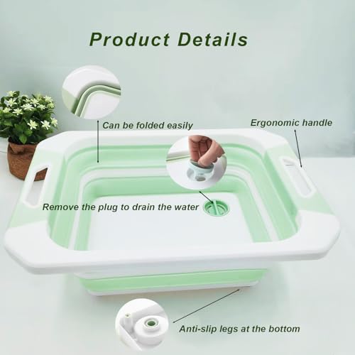 Camping Collapsible Cutting Board Dish Basin BBQ Prep Tub Camp Sink Dish Washing Station Multifunctional Storage Basket