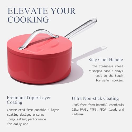 Premium Ceramic Sauce Pan with Lid