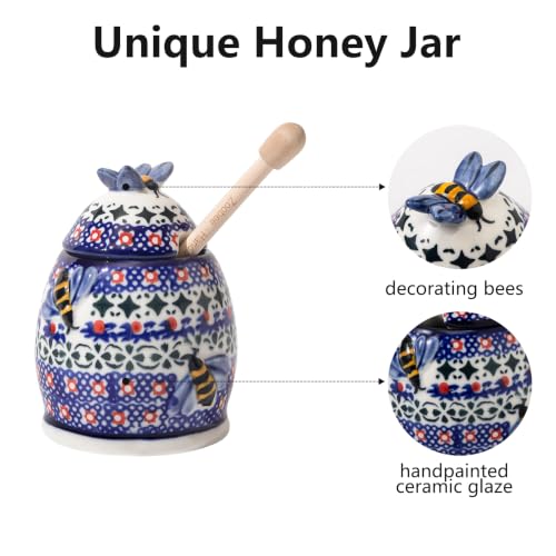 10oz Handpainted Ceramic Honey Dispenser (10 Fl Oz)