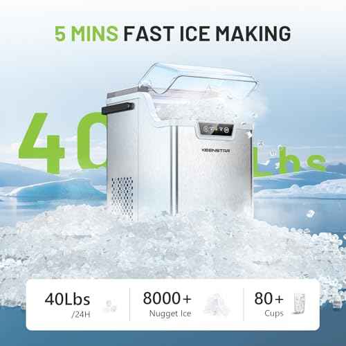 Nugget Countertop Ice Maker with Soft Chewable Ice 40Lbs