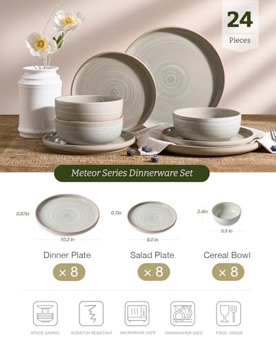 Meteor 24 Piece Stoneware Dinnerware Set