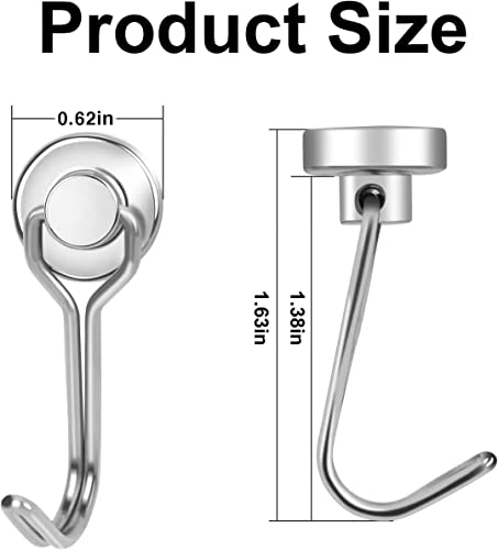 Swivel Swing Magnetic Hooks (3 Count)