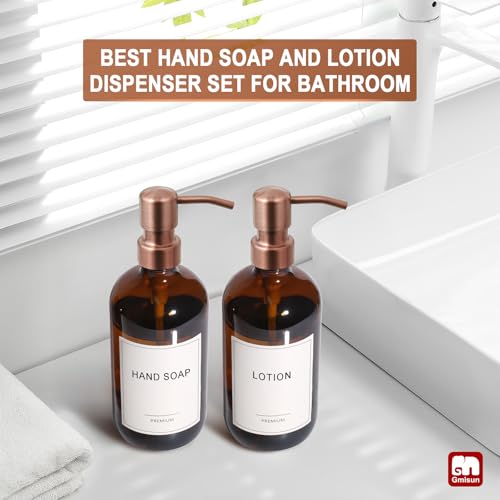 Amber Glass Soap Dispenser (2 Count)