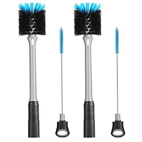 2-in-1 Bottle Brush and Straw Cleaner Brush, Black, 2 Pack (2 Count)
