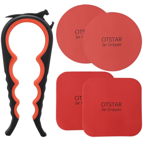 Jar Opener with Gripper Pads for Weak Hands
