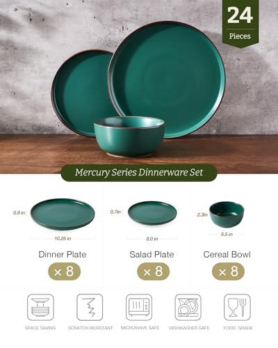 Mercury 24 Piece Stoneware Dinnerware Set