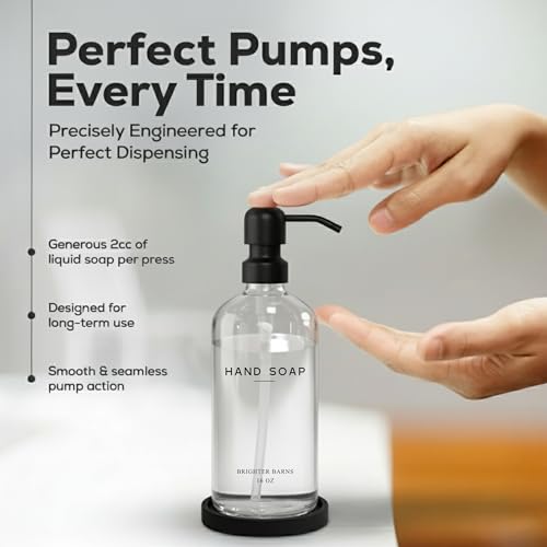 Glass Hand Soap Dispenser Bathroom Set by Brighter Barns