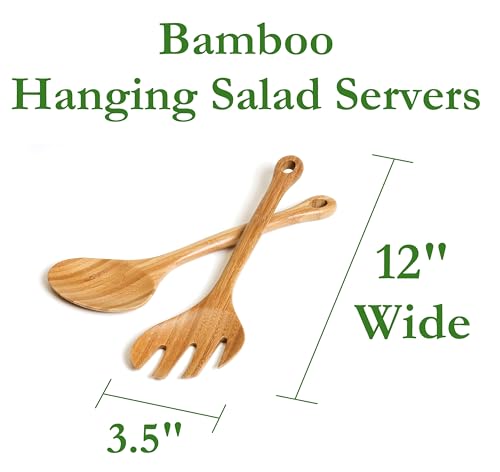 Bamboo Wood Hanging Salad Servers (2 Count)