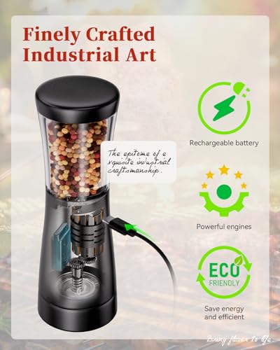 Electric Salt and Pepper Grinder Set with Storage Base (2 Count)