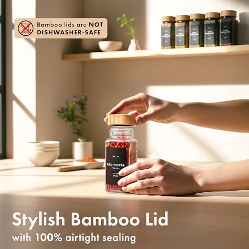 Glass Spice Jars with Label (24 Count)
