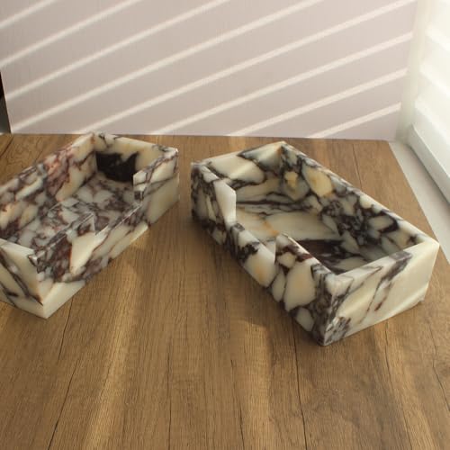 Natural Calacatta Viola Marble Napkin Holder 9.8"x4.9"x2.8"