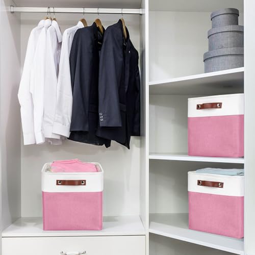Collapsible Fabric Storage Cubes 11x11 Cube Storage Bins (4 Count)
