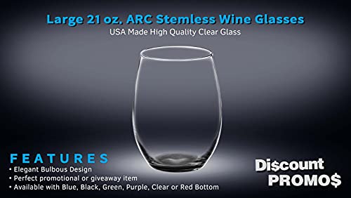 10 ARC Stemless Wine Glasses Set (10 Count)