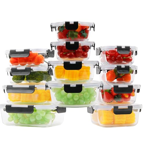 12 Packs Glass Food Storage Containers (10 Count)