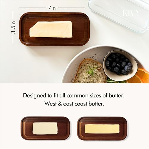 Glass butter dish with airtight lid that keeps butter soft