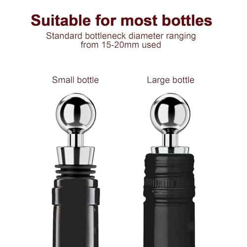 Wine Stoppers for Wine Bottles 6Pcs Vacuum Wine Bottle Stopper with Silicone Reusable Wine Corks (3 Count)