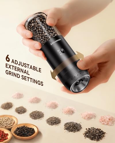 Gravity Electric Salt and Pepper Grinder Set with Charging Base (2 Count)