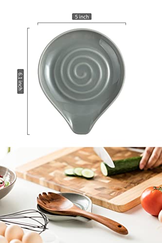 Spoon Rest Ceramic Spoon Holder for Stove Top Large Spatula Holder (2 Count)