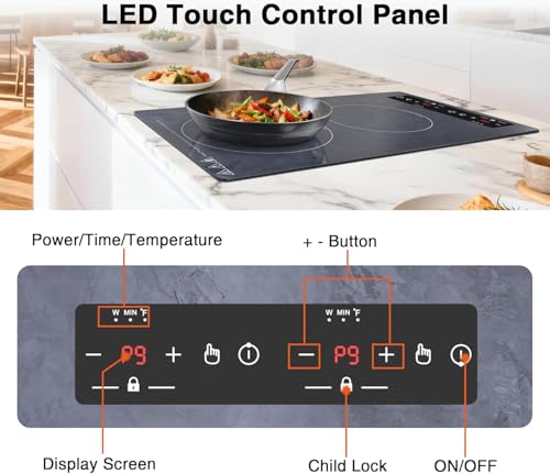 Double Induction Cooktop Portable Electric Cooktop 12'' Hot Plate