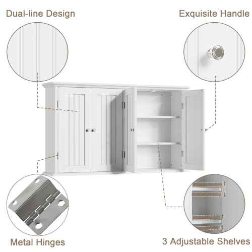 Laundry Cabinet with 4 Doors and Adjustable Shelves