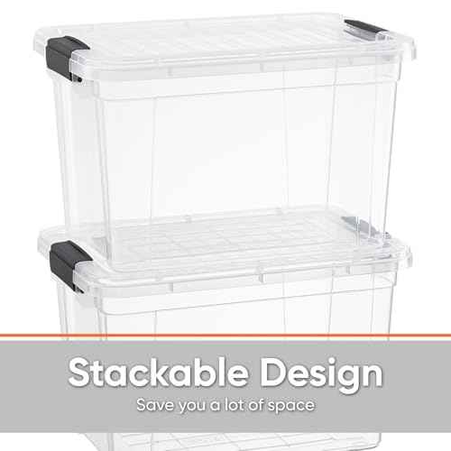 26.5 Quart Clear Plastic Storage Boxes with Lids (10 Count)