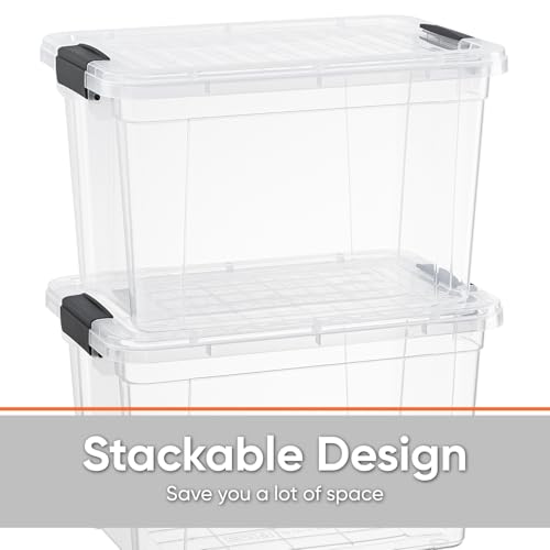26.5 Quart Clear Plastic Storage Boxes with Lids (3 Count)
