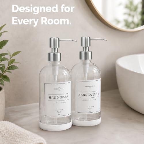 Clear Glass Soap Dispenser (2 Count)