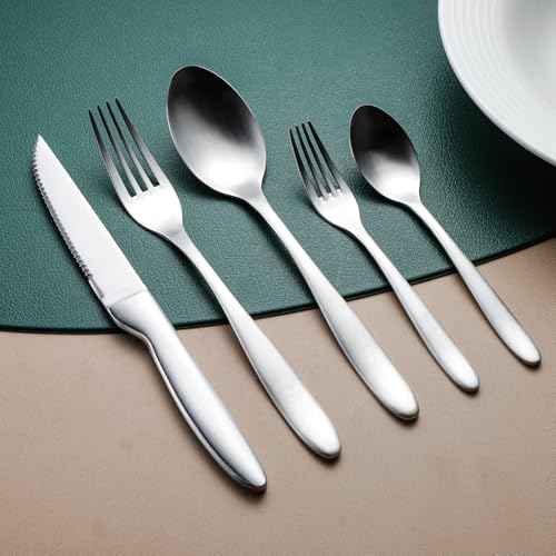 Silverware Set with Steak Knives (20 Count)