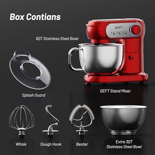 Stand Mixer 3.5QT&6QT Bowls Mixers Kitchen Electric Stand Mixer Red