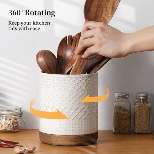 360° Rotating Extra Large Cooking Utensil Holder