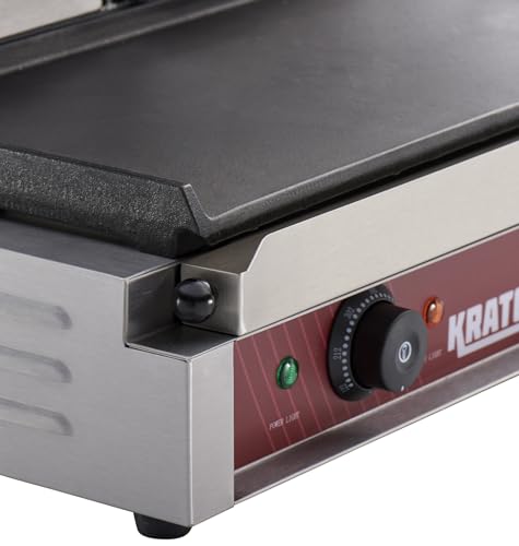 Commercial Electric Panini Sandwich Grill with Smooth Plates