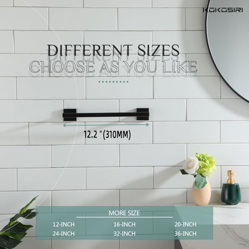 Bathroom Towel Bars 12 Inch Towel Ring Matte Black 30CM Hand Towel Holder for Bath Kitchen Wall Stainless Steel B4005BK
