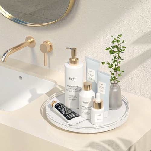 12 Inch Oak Lazy Susan Vanity Tray