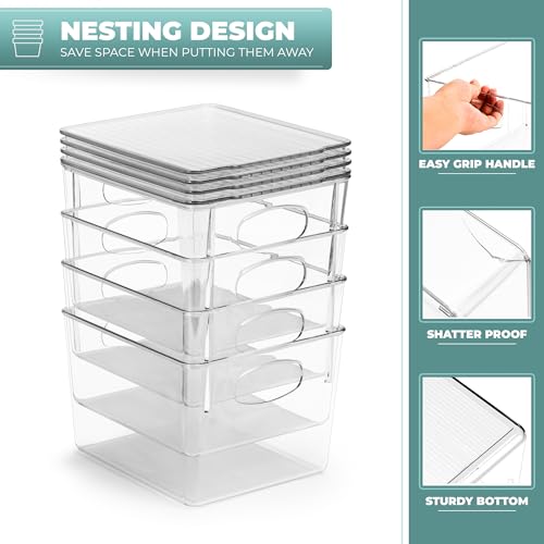 Clear Toy Storage Bins with Lids (4 Count)