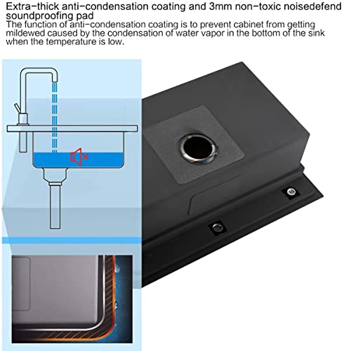33 Inch Black Drop In Kitchen Sink