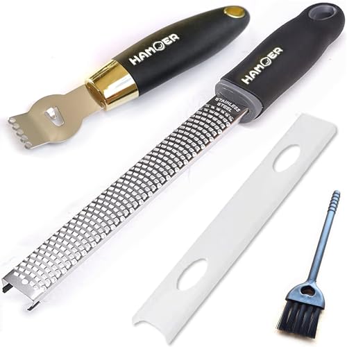 Zester Channel Knife & Micro Plane Grater Tool Set Ergonomic Handle (4 Count)