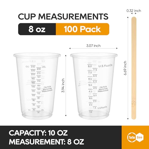 Plastic Measuring Cups 8OZ (100 Count)