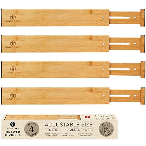 Expandable Bamboo Drawer Dividers (4 Count)