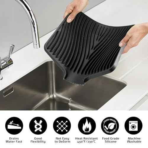Silicone Dish Drying Mat for Kitchen Counter (2 Count)