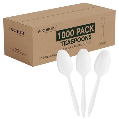 1000 Pack Plastic Teaspoons White