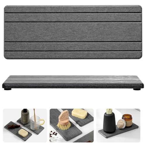2PCS Diatomite Quick Stone Drying Tray Mat For Bathroom & Kitchen Counter (2 Count)