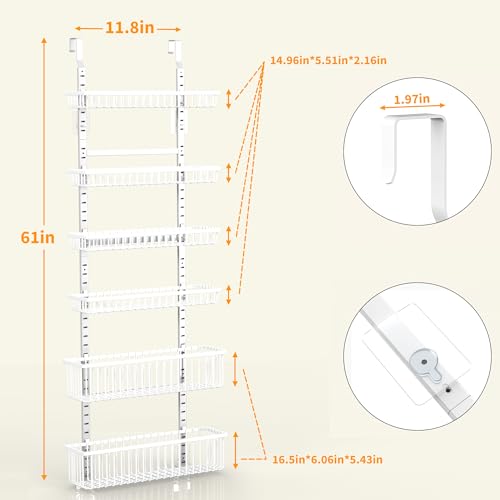 Adjustable Over the Door Organizer (6 Count)
