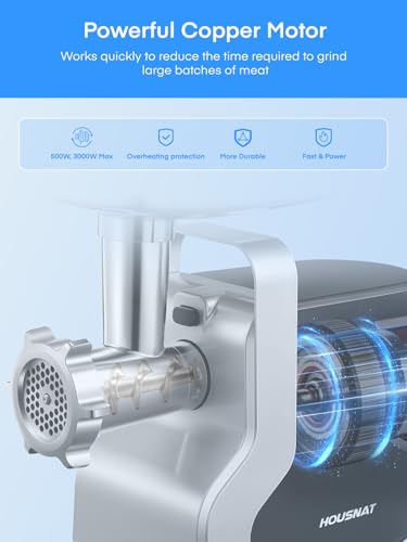 5-in-1 Meat Grinder Heavy Duty, 3000W Max Ultra Powerful